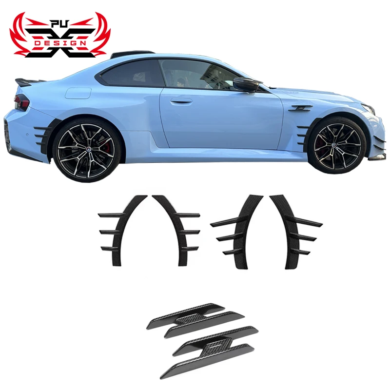 High Quality Dry Carbon Fiber AC Style Fender Trim Side Fender for BMW M2 G87 Car Bumper Air Vent Trim wheelbrow