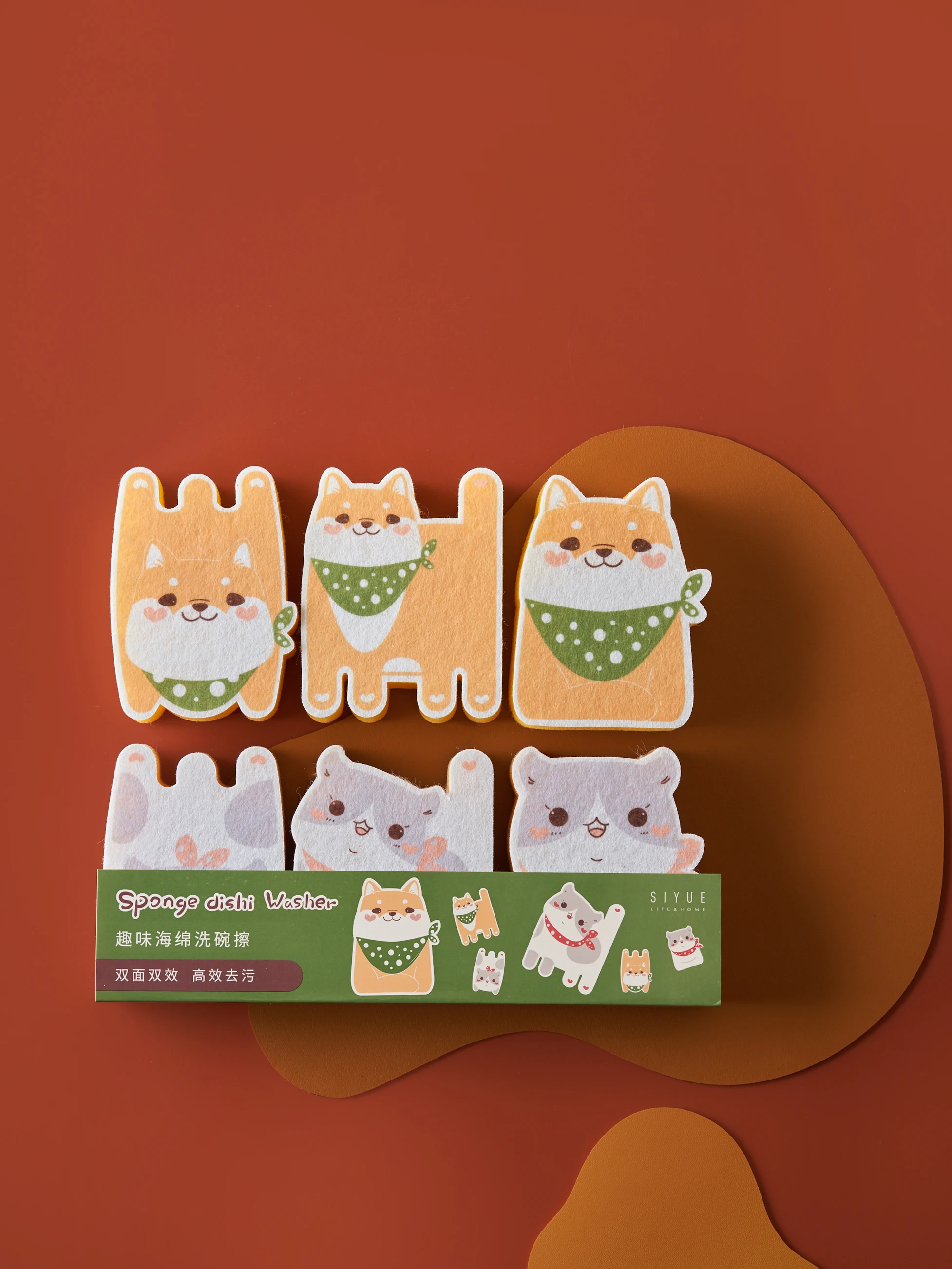 SIYUE Wholesale High Density Dish Washing Nano Wood Pulp Lovely Clean Sponge Magic Natural Cellulose Clean Scrub Sponge 3407