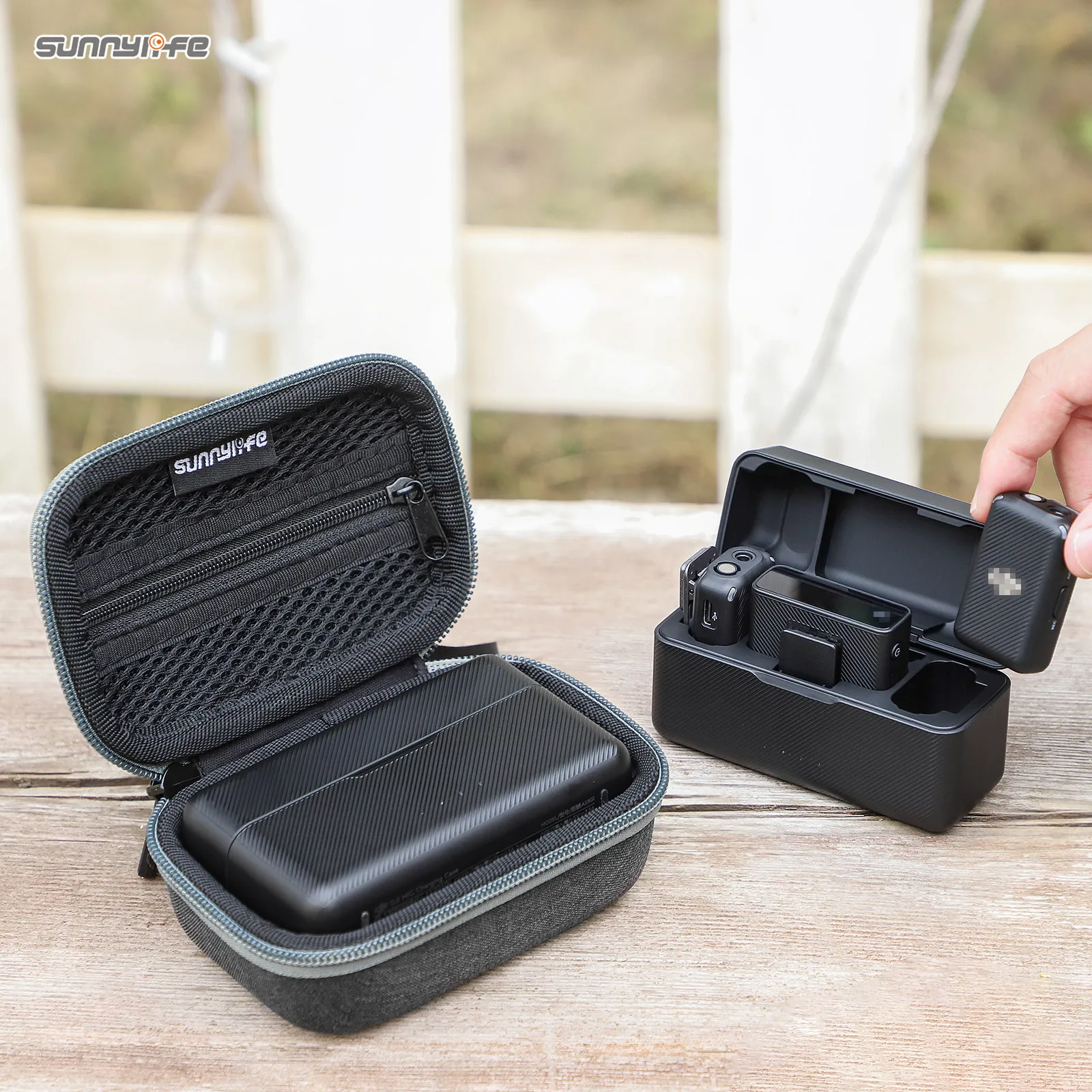 Sunnylife Mini Carrying Case Wireless Microphone Storage Bag Hard Case Outdoor Vlog Interview Accessories for DJI Mic