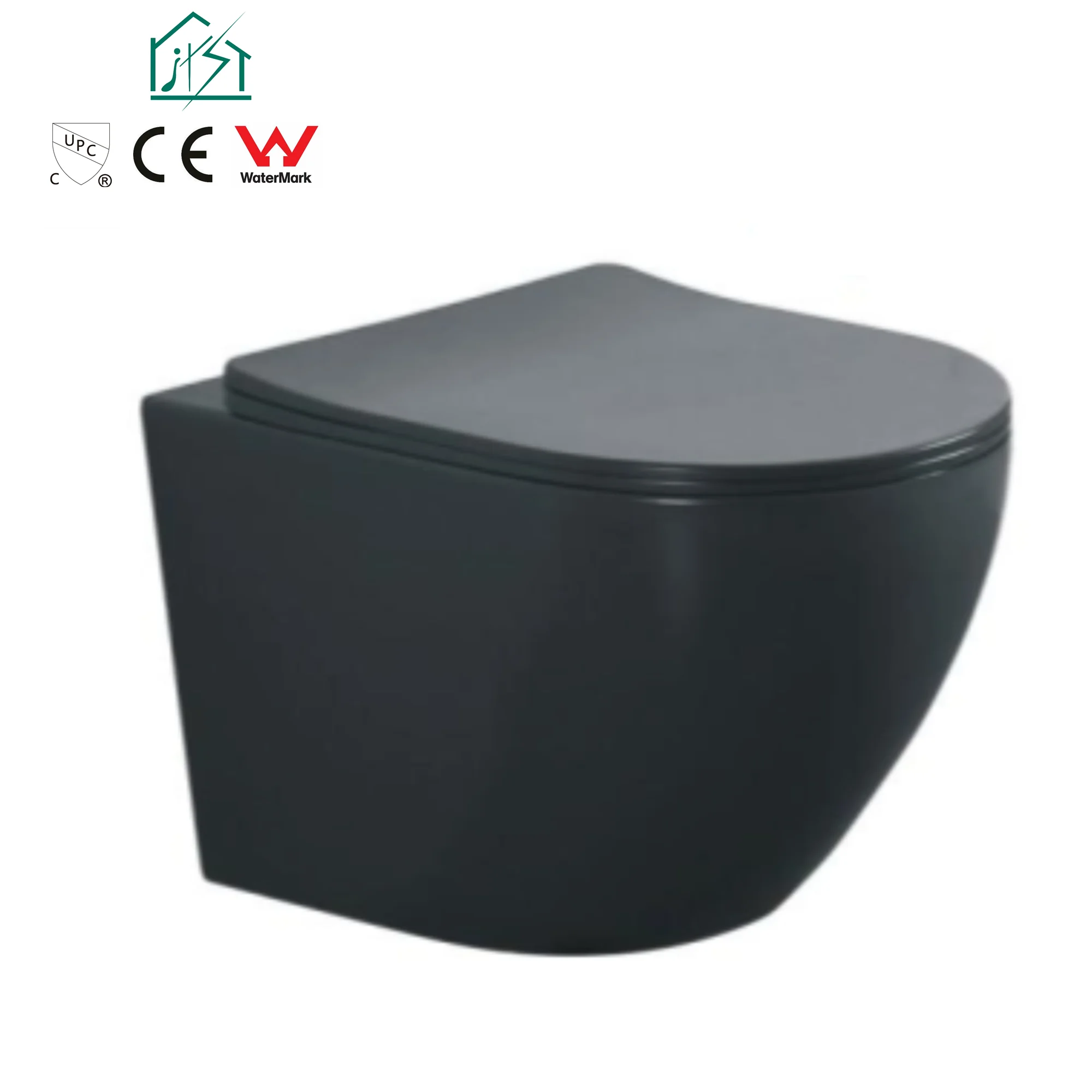 First-W02 Sanitary ware bathroom ceramic black wc piss wall hung toilet