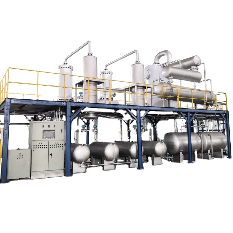 Patented design high quality waste black oil recycling to diesel oil regeneration plant