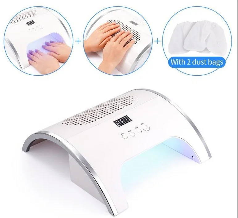 Popular 2 in 1 Nail Dust Vacuum Cleaner 80w 36pcs UV LED Nail Collector Tool Use For Home Beauty Salon