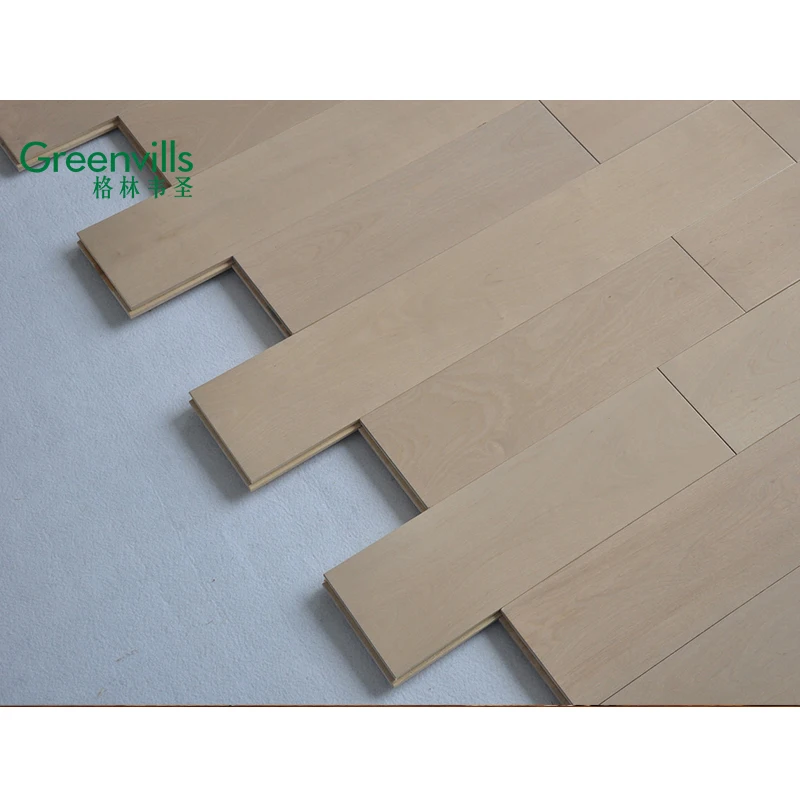 Hardwood birch 100%real wood solid flooring/engineered parquet floor for residence