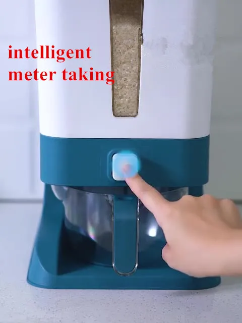 Factory  hot selling household plastic rice bucket insect and moisture proof sealed food storage grain press metering box