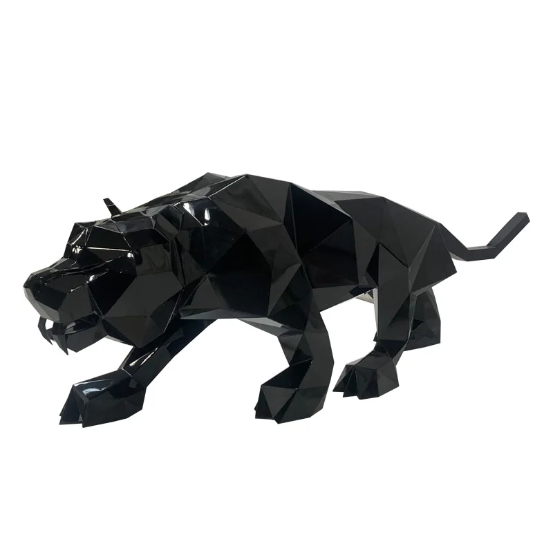 Hand made sculpture Stainless steel  Life size tiger Statue  Outdoor decor  abstract Animal Statue