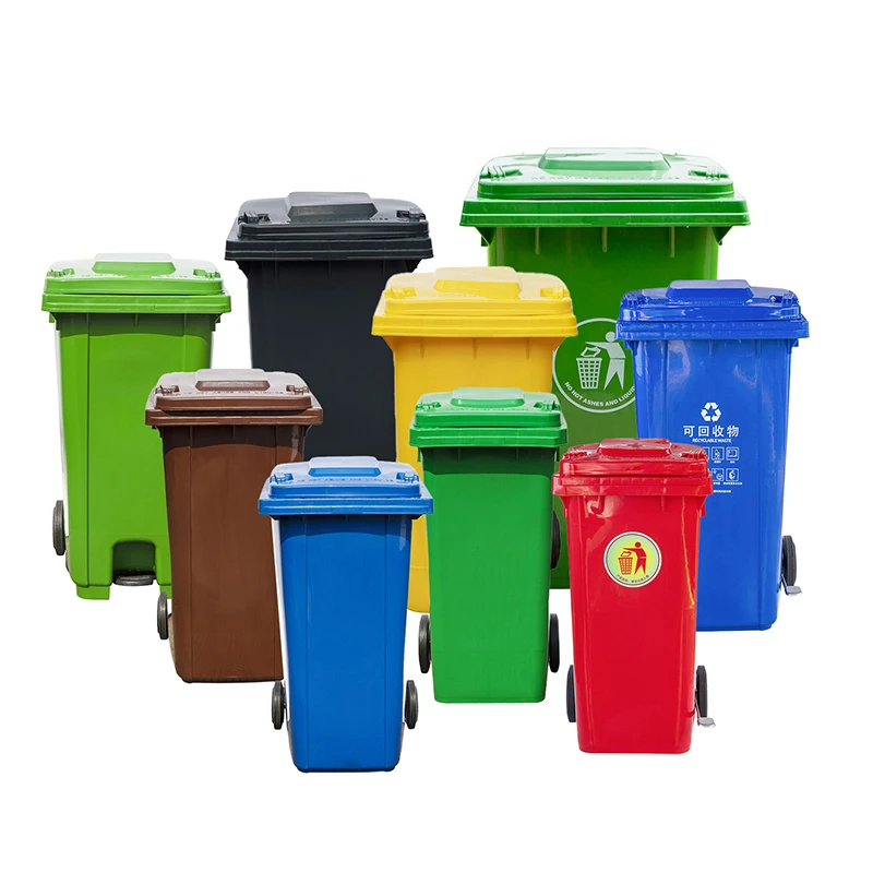 120 240 360 660 1100 Liter Outdoor Industrial Garbage Dustbin Trash Can Plastic Waste Bins