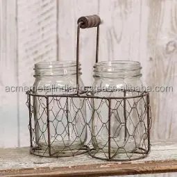  Железной проволоки инструмент Caddy посуда держатель деревянное основание меди для хранения и порядка Сделано в Индии по ACMI дома с покрытием из металлической сетки