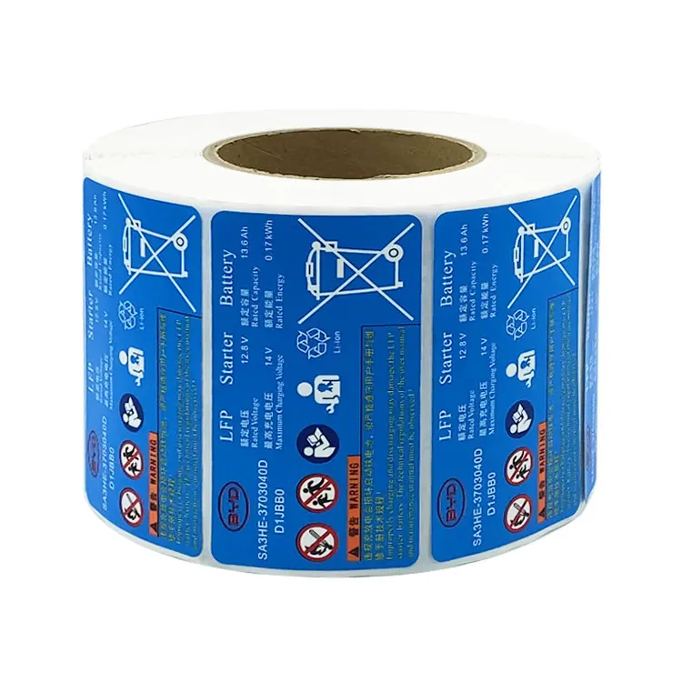 Custom AAA alkaline battery 12.6V Heat Shrink label High temperature resistant battery PVC self-adhesive label sticker