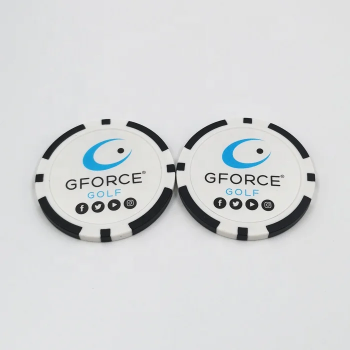 Wholesale custom ABS plastic poker chip style golf ball markers ceramic poker chip