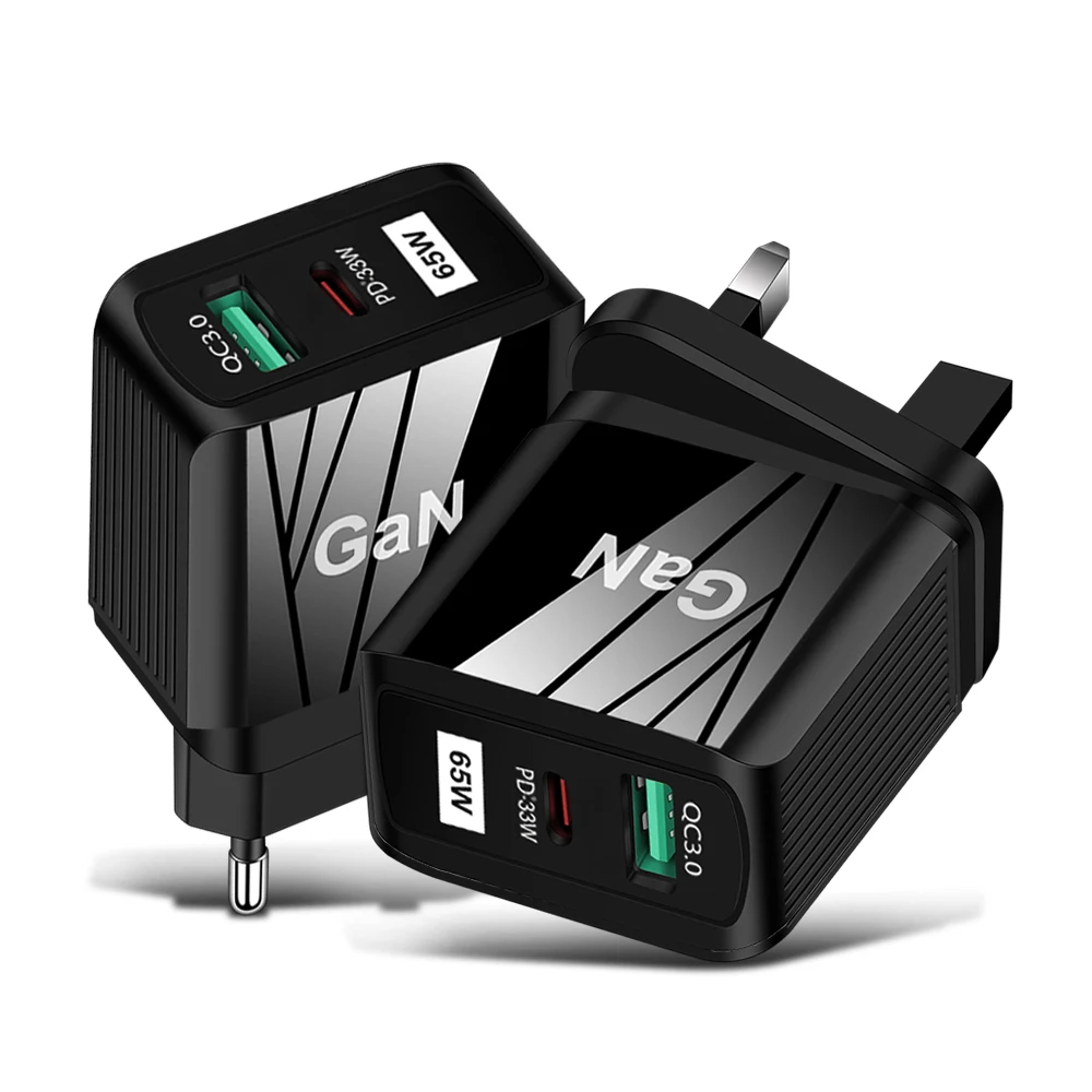 New PD33W QC 3.0 9V12V Super Fast Charging GaN European Standard USA Standard UK standard 65W Gallium nitride USB/ C charger