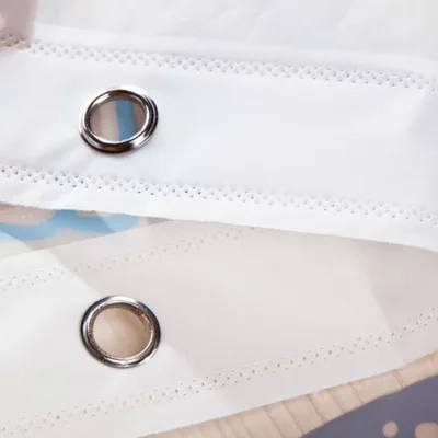 Quiki PEVA Shell Starfish  With 12pcs Curtain Hooks Rings Bathroom Waterproof Mildew Proof Shower Curtain