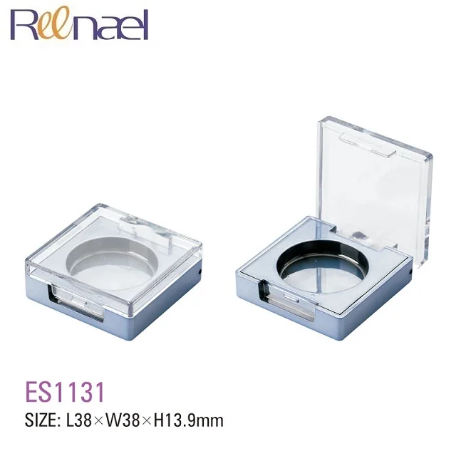 Deluxe 2g 4g 5g cosmetic packaging square blusher case with clear lids eye shadow jar