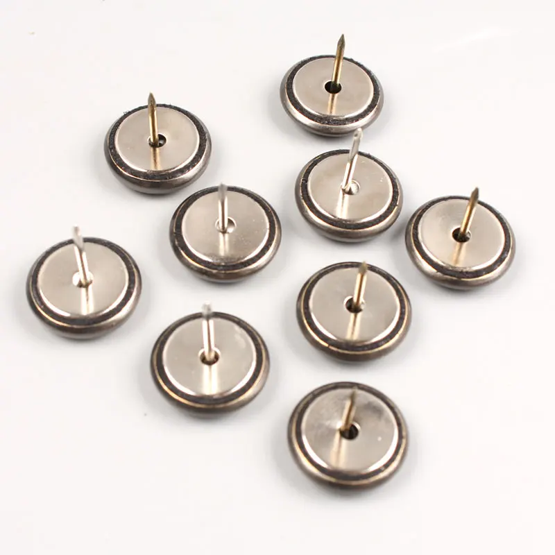 Twill round ring sofa nailheads button fabric cover sofa button for furniture