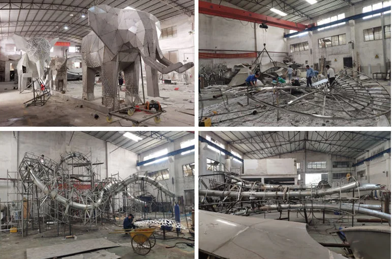 factory custom EuroCup bright polished metal circle round ball art stainless steel sculpture for outdoor plaza landmark