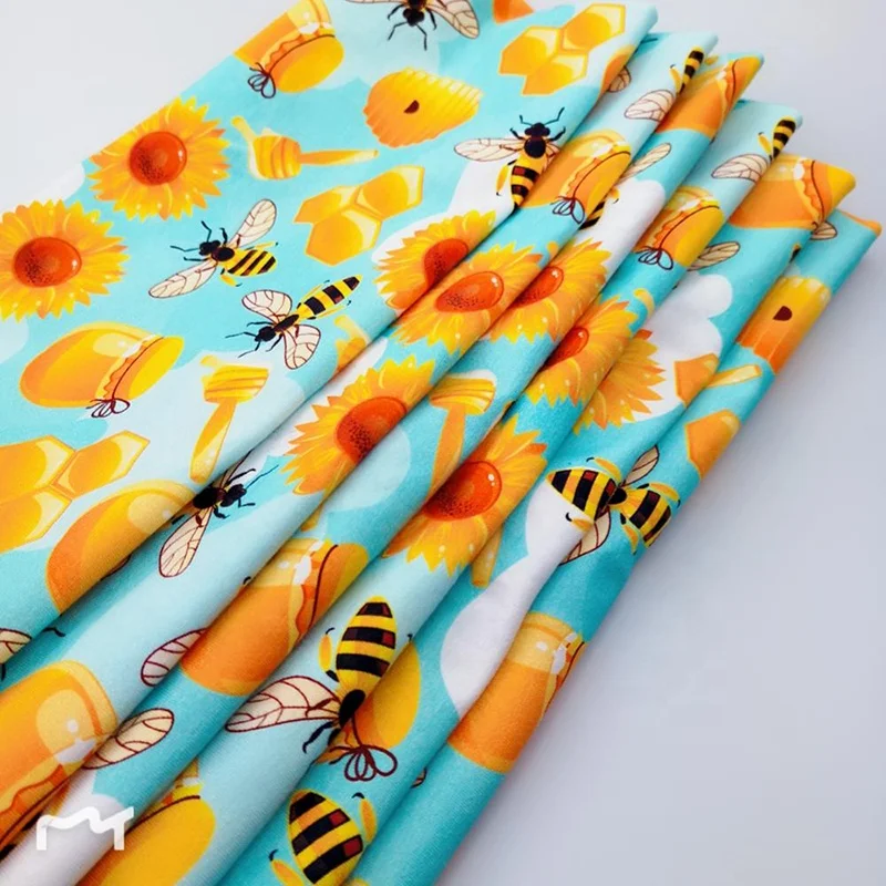 
custom made super soft good hand feel direct digital printing vibrant colors cotton lycra fabric for kids wear 