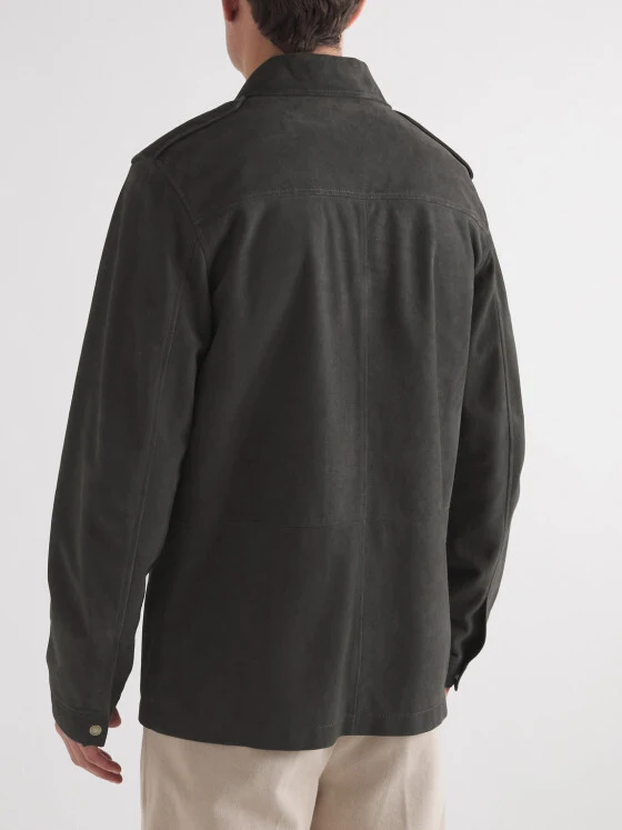 Custom Color Mens Overshirt Jackets Vintage Suede Fabric Oversized Shirts for Spring and Autumn Woven Collar Printed