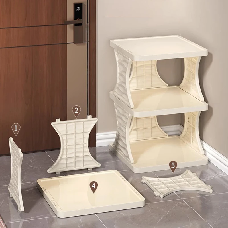 Diy Simple Shoe Rack Multi-layer Plastic Easy To Assemble Shoe Rack Storage Organizer Folded 3-9 Layer Shoe Racks for Closet