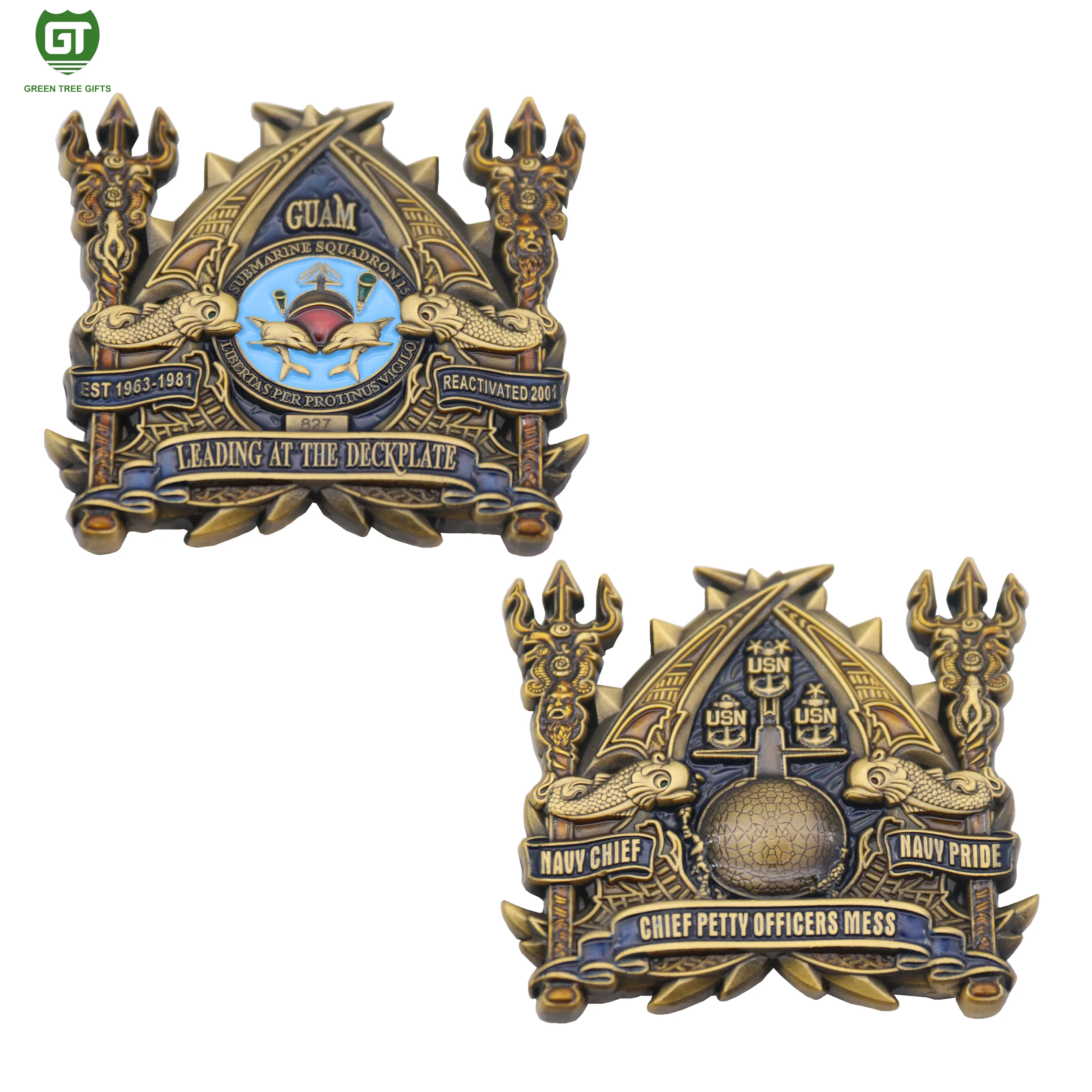 China Factory Free Samples Custom Metal Antique Challenge Coin