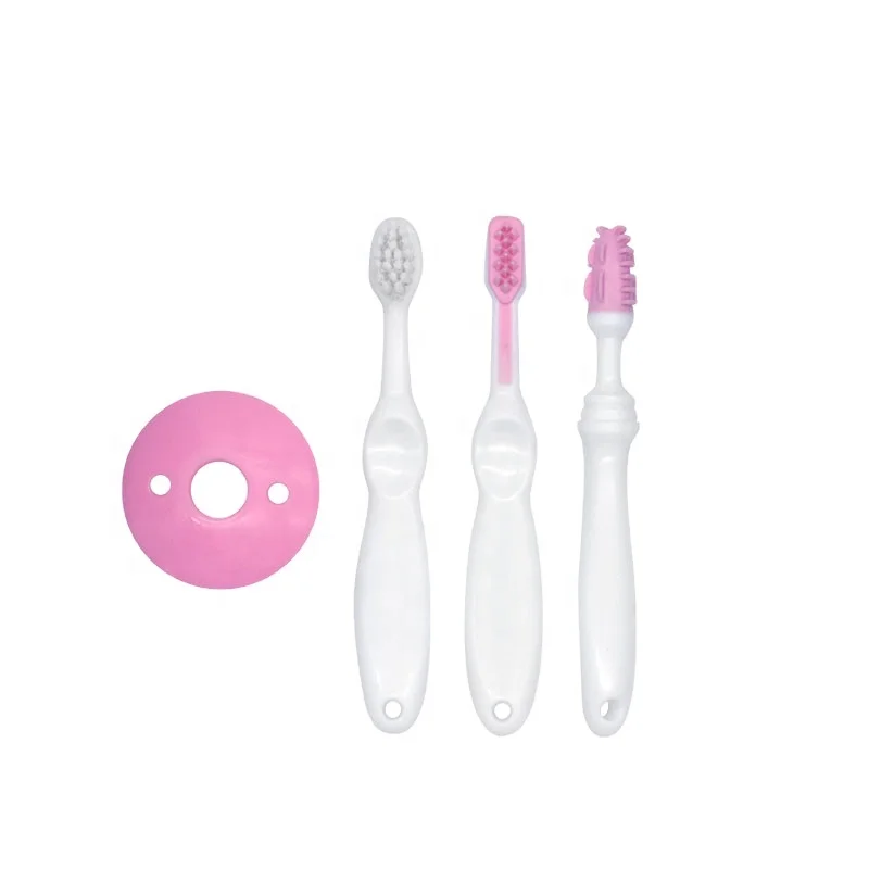 3 in 1 rubber Tongue brush soft toothbrush for kids babi training toothbrush baby toothbrush set