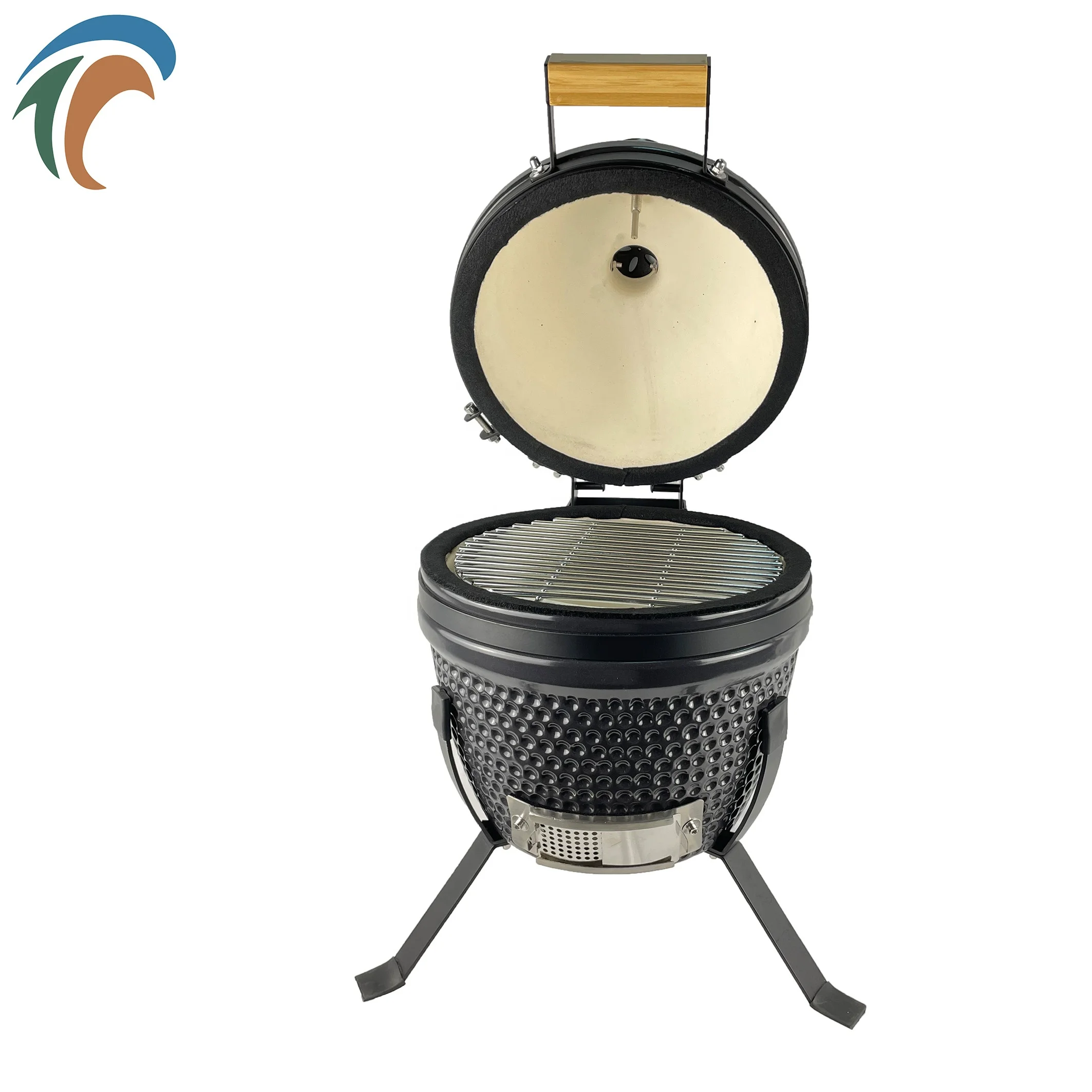 China Manufacturer Large Rotating Clay Oven Vertical Bbq Kamado Outdoor Ceramic Grill