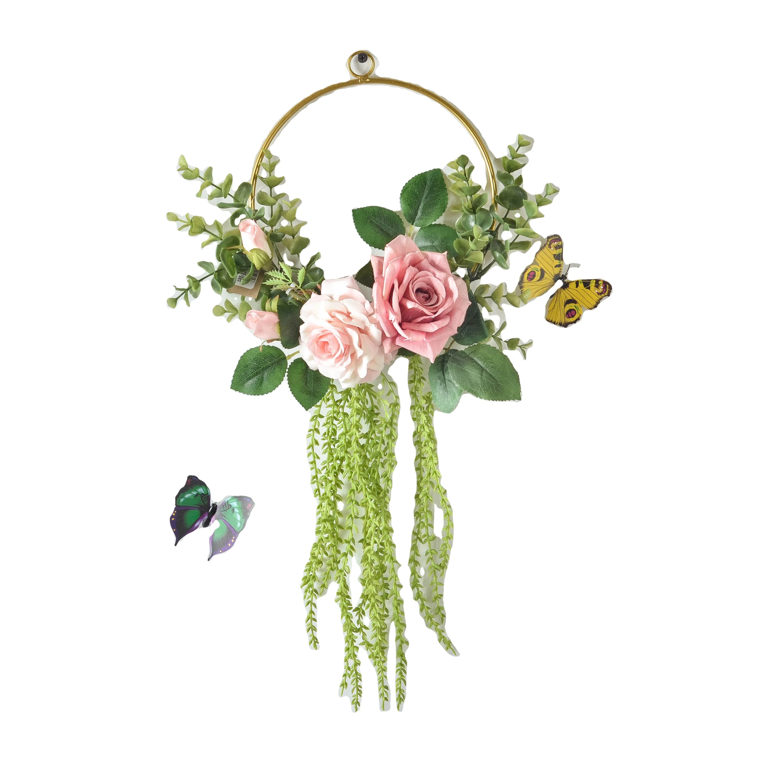 Hot Flower Garlands Creative Tapestry Wreaths Round Golden Geometric Wall Hanging Corridor Decoration Winice New Rose powder