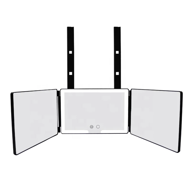 three way wall-mounted rechargeable lighted self-haircut led mirror