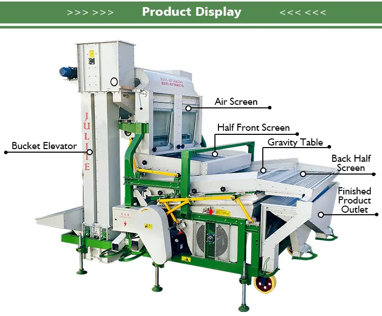 5XFZ-25SC High Purity Wheat Rice Paddy Seed Cleaning Machine With Gravity Table