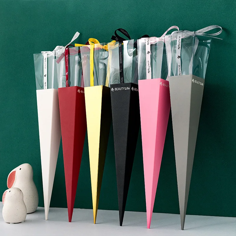 Одиночная коробка для розочек перерабатываемая Цветочная прозрачная пластиковая Цветочная втулка для цветочной упаковки