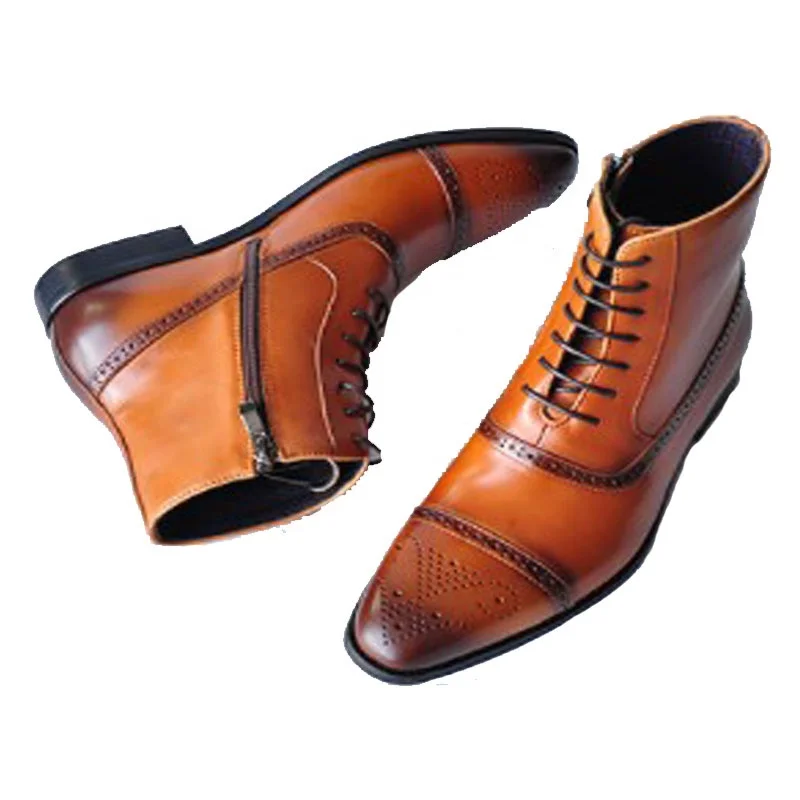 
dropshipping England style men ankle boots light weight outdoor winter boots lace up anti slip martin boots leather men shoes 