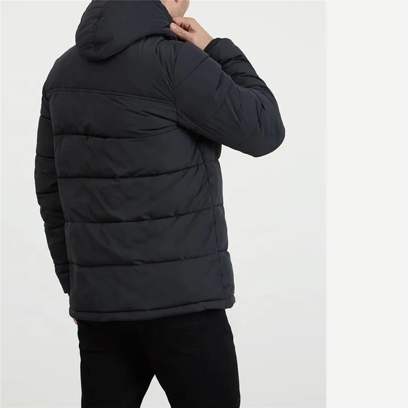 High quality fashion plain black waterproof goose down jacket men