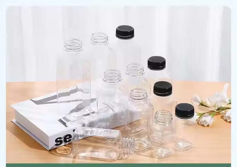 Wholesale customized high quality 8 oz plastic juice bottles disposable beverage juice packaging bottles