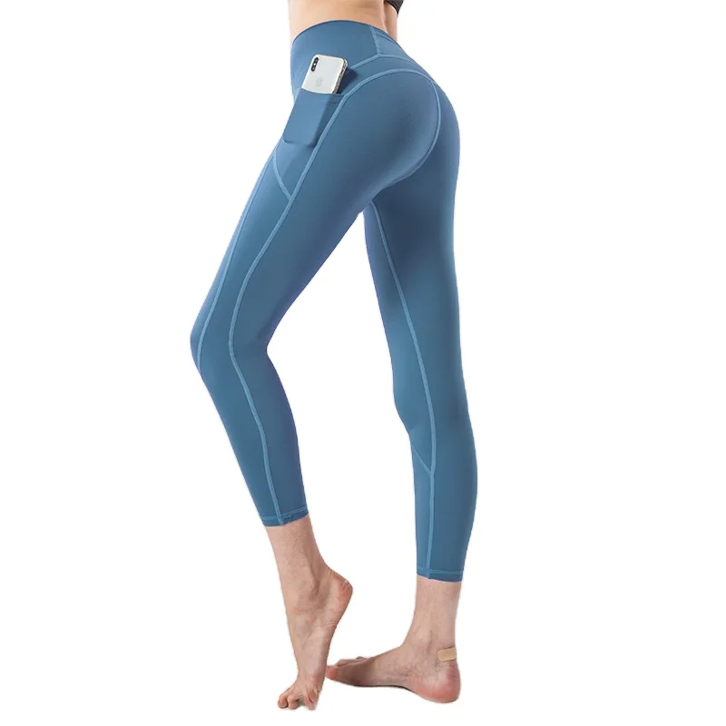 Женские узкие Йога Брюки 7/8 с высокой талией Леггинсы с карманами FP2027-R