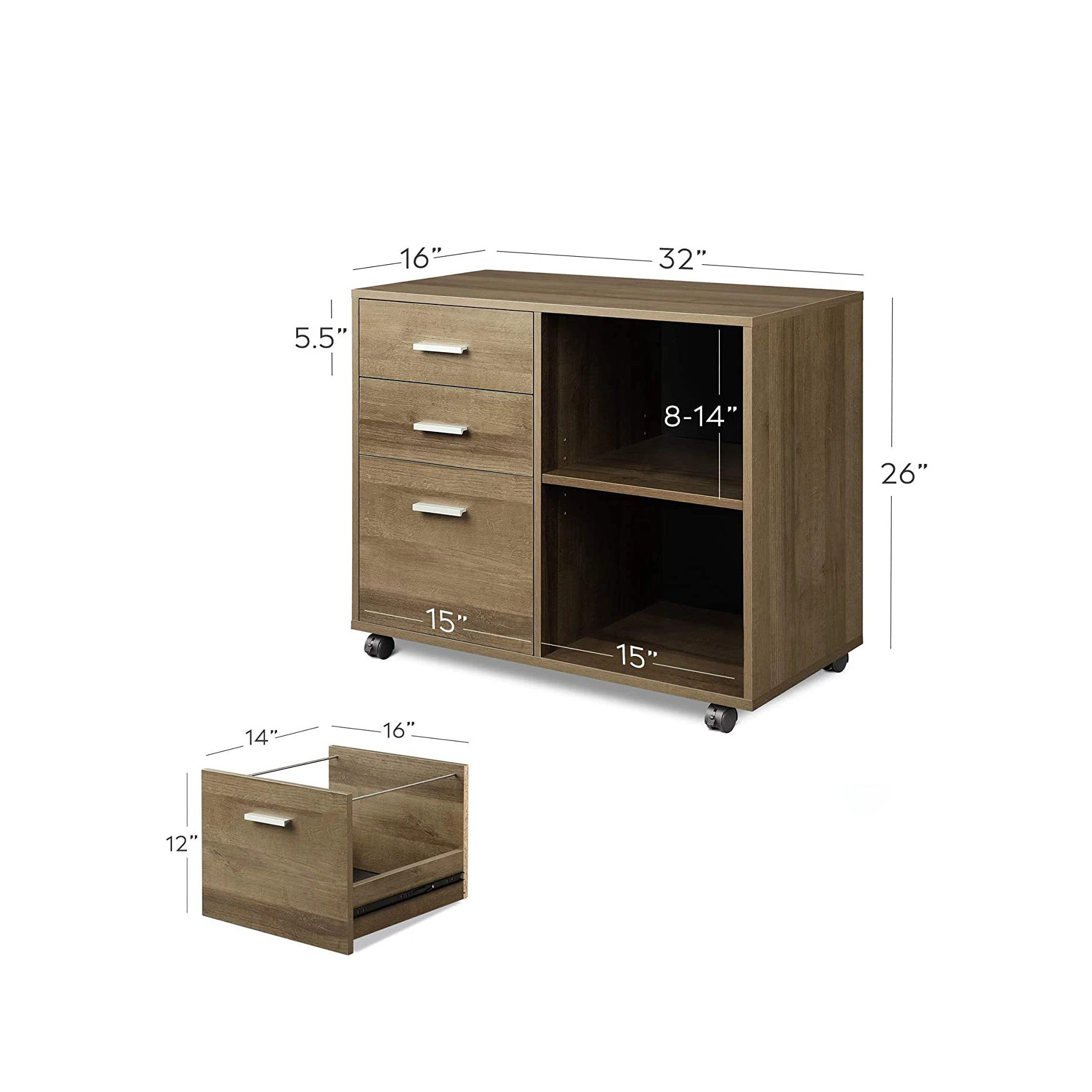 Wholesale Mobile Drawer Lock Filing Commercial office Cabinet Wooden Mobile pedestal Cabinet