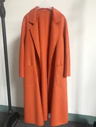 Double faced wool coat 100% cashmere coat cashmere winter coat for ladies