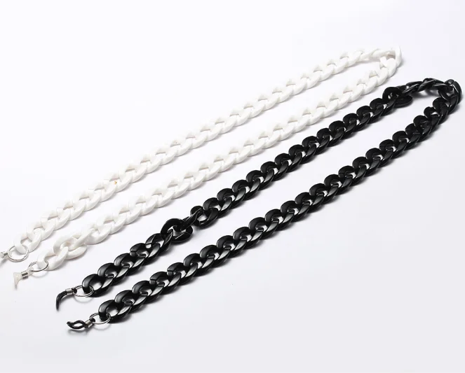 
2021 simple vintage retro black white fashion sunglasses glasses decoration chains 