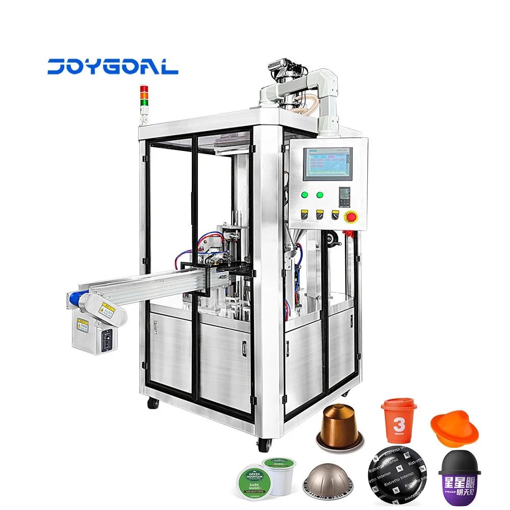 2023 New Design Single Lane Automatic Aluminum Nespresso Coffee Capsule Filling Sealing Machine