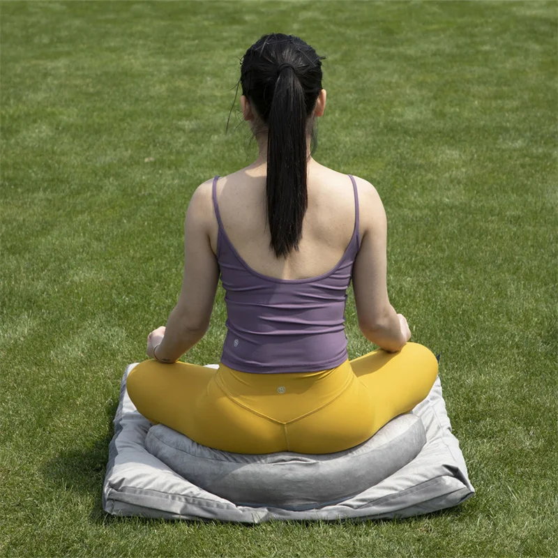 Crescent Velvet Zafu Zabuton Yoga Meditation Pillow Cushion Set Removable Covers