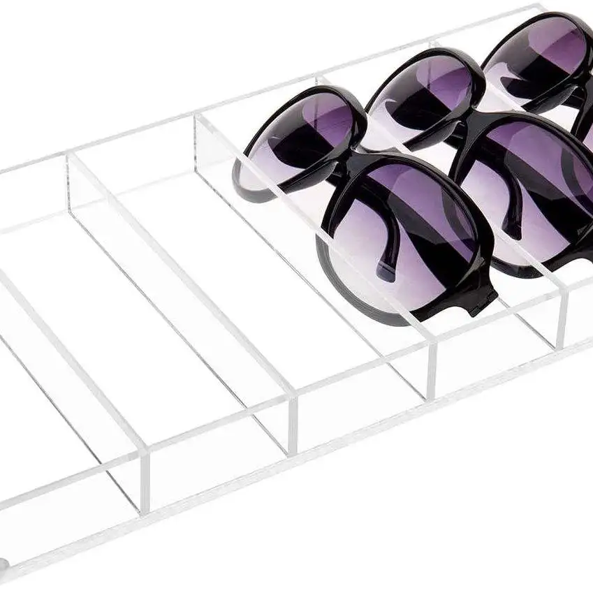 Transparent Fashion Eyewear Display Rack White Acrylic Sunglasses Display Stand Display Case