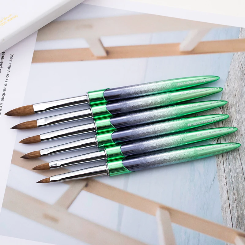 Кисть для ногтей с логотипом Германии 100% чистые колинские волосы Акриловая кисть дизайна