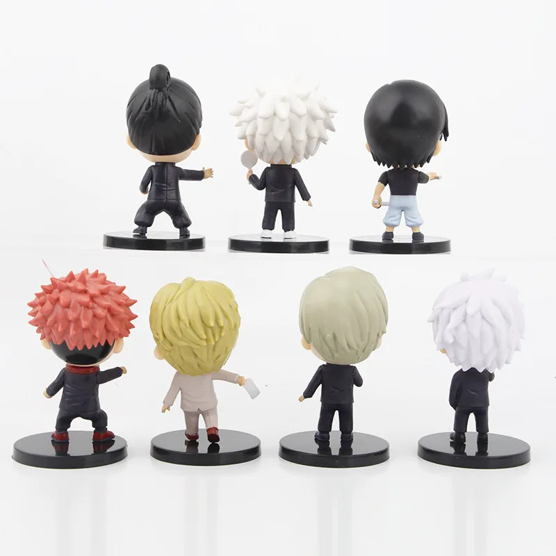 7pc/set Juju Ryomen Sukuna Gojo Figures PVC Anime Character Mini 9-10cm Itadori Yuji Cartoon Men Figures Toy Car Decoration