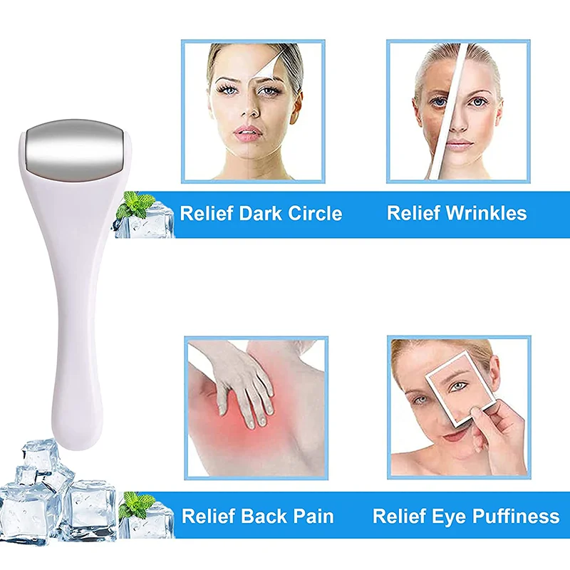 Customized Eye Hand Hold Ice Tool Cool  Roller Frozen Ice Cream White Contouring Cooling Beauty Facial Massage Eye Ice Roller