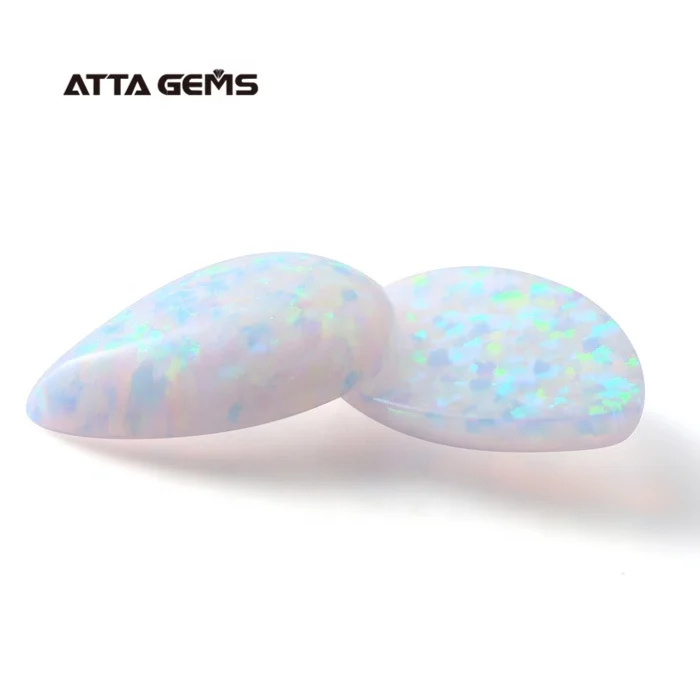 17B reddish white Created opal Pear cut 14x10mm synthetic opal stones lab created raw opal stone