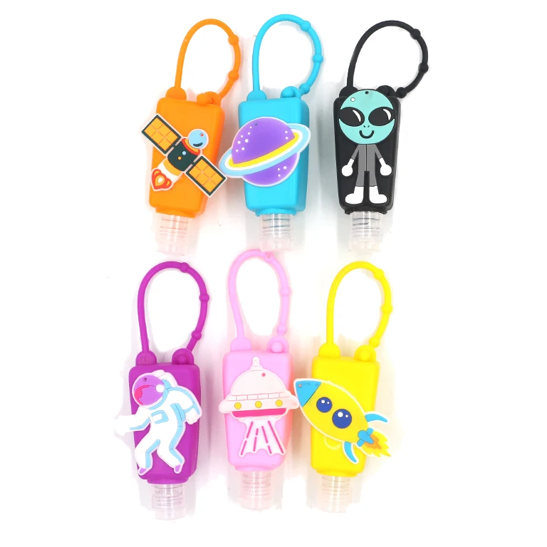 Kids Portable Empty Travel Bottles Hand Sanitizer Holder Cute  1 oz Leak Proof Refillable silicon hand sanitizer bottle holder