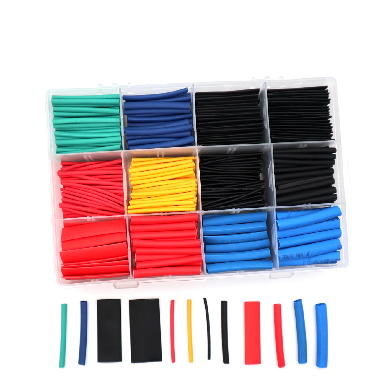  560PCS/SET color transparent polyolefin roll pack thin wall pe environmental protection 2:1 heat-shrink