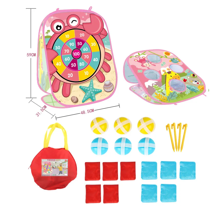 Animal Portable Bean Bag Toss Game Toy Folding Double Side Outdoor Toss Game With Sand Bag Family Party Party Supplies for Kids