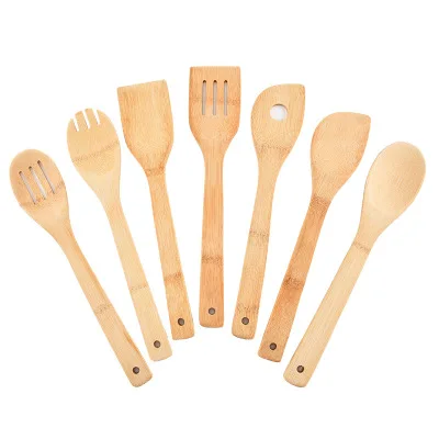 Деревянная кухонная утварь набор из 7 предметов лопатка для кухни антипригарная