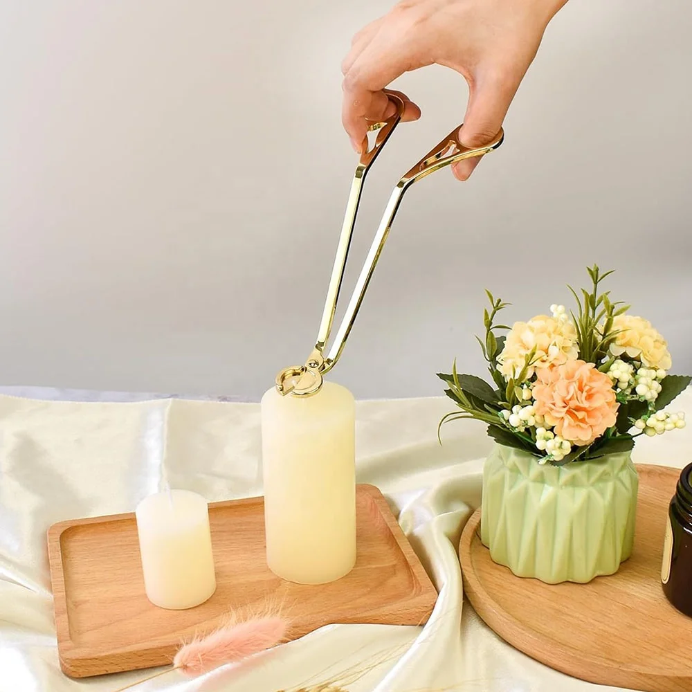 Free Custom Laser Logo Candle Scissors Stainless Steel Cutter Hollow Wood Cotton Wick Trimmer Candle Care Tool Accessories
