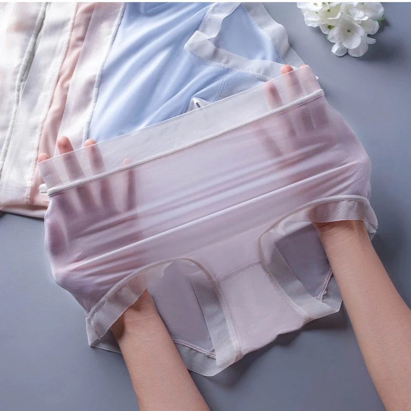 Summer Ice Silk Mask Pants Seamless Underwear Ladies Thin Pure Sexy Translucent Girl Wholesale Spot