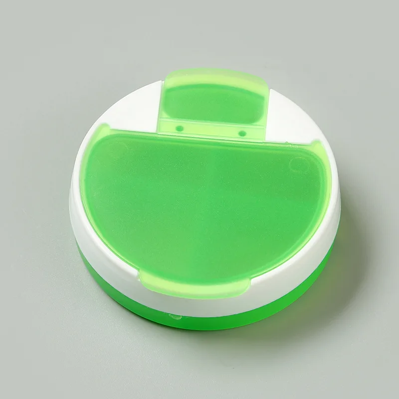 Portable Round 4 Compartments Small Medicine Box Dustproof Sealing Tablet Storage Box Custom Logo Plastic Pill Container