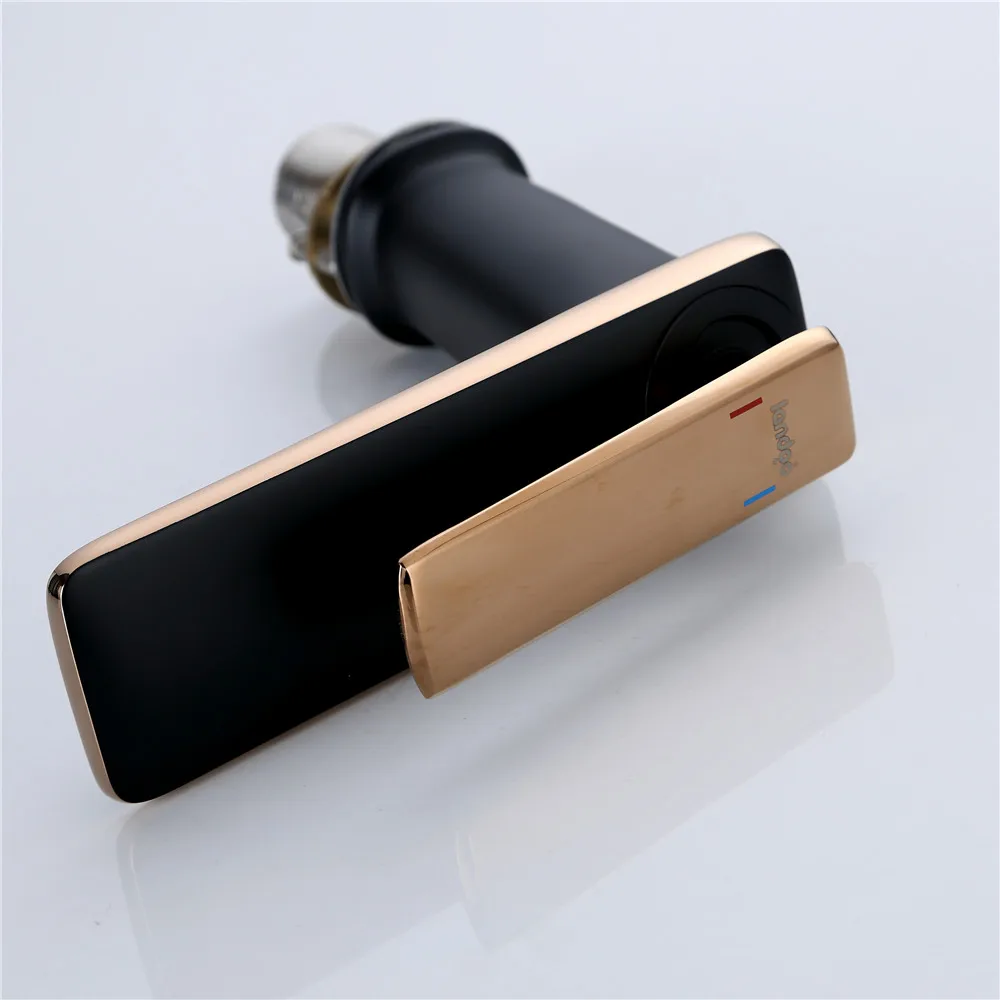 
Super luxury copper matte black hot water wash basin faucet mixer 